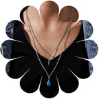 Boho Teardrop Turquoise Neckalce Layered Turquoise