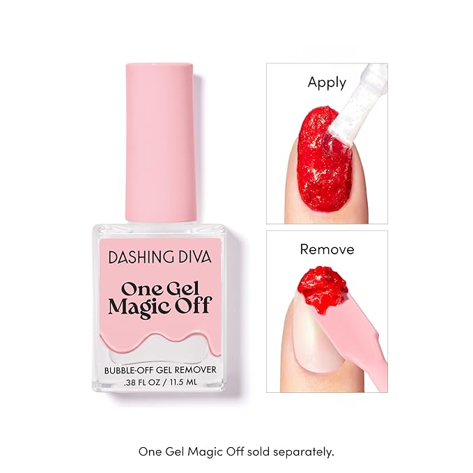 Dashing Diva One Gel Color & Magnetic Topper Duo - Diva - Attitude & Silver Glitter Topper - 3-in-1 Base Coat, Nail Color & Top Coat - Gel Nail Polish Set