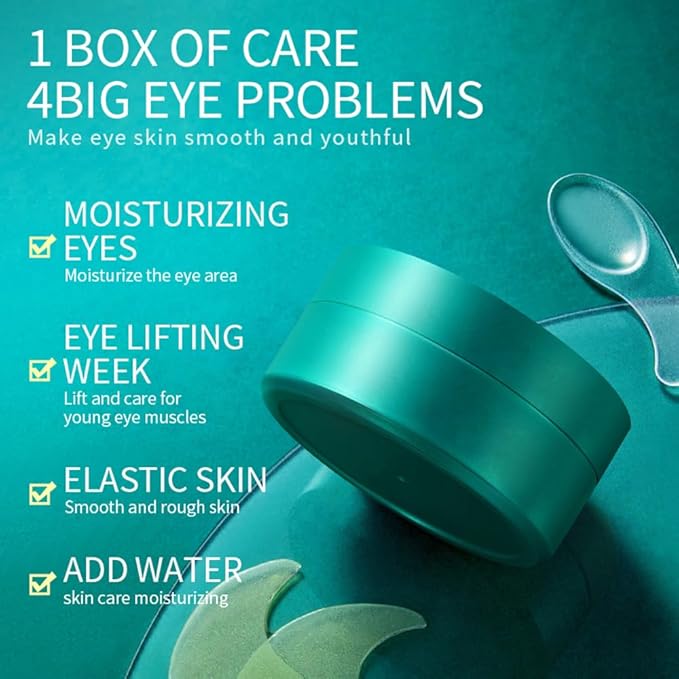 Under Eye Patches, 60PCS Green Tea Eye Patches for Puffy Eyes & Dark Circles Treatments, Reduce Under Eye Bags and Smooth Wrinkles, Collagen Under Eye Pads Mask for Moisturizing (Green)