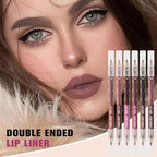 6Pcs Dual-Ended Dual-Colored Lip Liner Pencil Set - 12 Colors Matte Lipstick Pencil, No Transfer Smudgeproof & Waterproof, Sharpenable Lip Crayon for Women,Velvet Long-Lasting Lip Color Set B