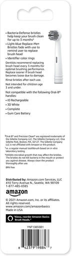 Amazon Basics Electric Toothbrush Head Replacement Brush, White, 5 Count (Fits Most Oral-B Brushes) (Previously Solimo)