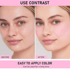 Face Blushes Quads, Matte Blush Makeup Palette, Light Pink Lavender Dark Pink and Mauve Cream Blushes Palette, Makeup for Older Women, Natural Pigmented Paleta de rubor 4 colores