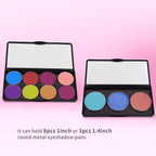 5 Pack Magnetic Makeup Palette with Mirror, Empty Eyeshadow Palette Cosmetics Dispensing Storage Box for DIY Eyeshadow Lipstick Blush Powder Foundation