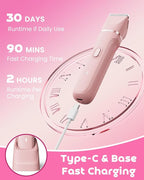 Bikini Trimmer for Women, Dovety 3 in 1 Painless Electric Razors for Women, Rechargeable Pubic Hair Trimmer Electric Shaver for Legs Body Facial Hair, IPX7 Waterproof, Ceramic Blade, USB Charge Dock