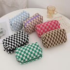 Pazimiik checkered makeup bag for