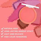 Single Coral Orange Matte Blush for Cheeks Face Blushes Makeup Palette, Rose Bean Monochrome Cream Blushes Palette Makeup for Older Women, Natural Pigmented Paleta de coral anaranjado monocromática 04