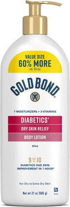 Gold Bond Diabetics' Dry Skin Relief Body Lotion With Vitamin E & Aloe To Soothe & Moisturize Dry, Flaky & Rough Skin, Value Size, 21 oz.
