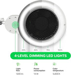 4BLANC® Alize Original Vacuum Nail Dust Collector for Pedicure with Built-in Dimmable LED Lamp, Certified HEPA 11 Medical Grade Replaceable Filter, and Universal Table Mount