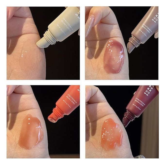 Mini Lip Butter Lip Gloss set, Smooth, Hydrating, Non-Sticky Lip Gloss for Soft and Supple Lips, Perfect for Travel & Gifts (Set A, S)