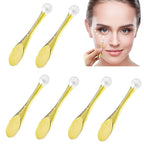 6Pcs Mini Eye Roller Plastic Eye Cream Massager Sticks Makeup Spatula Scoop Dark Circle Remover Beauty Cosmetic Tool for Skin Care,Golden