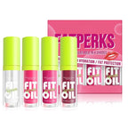 Hydrating Lip Oil, Big Brush Head Lip Glaze Shiny Transparent Lip Glow Oil, Nourishing & Non-sticky Long Lasting Fresh Clear Smooth Lip Care Plumping Lip Oil (Set A)