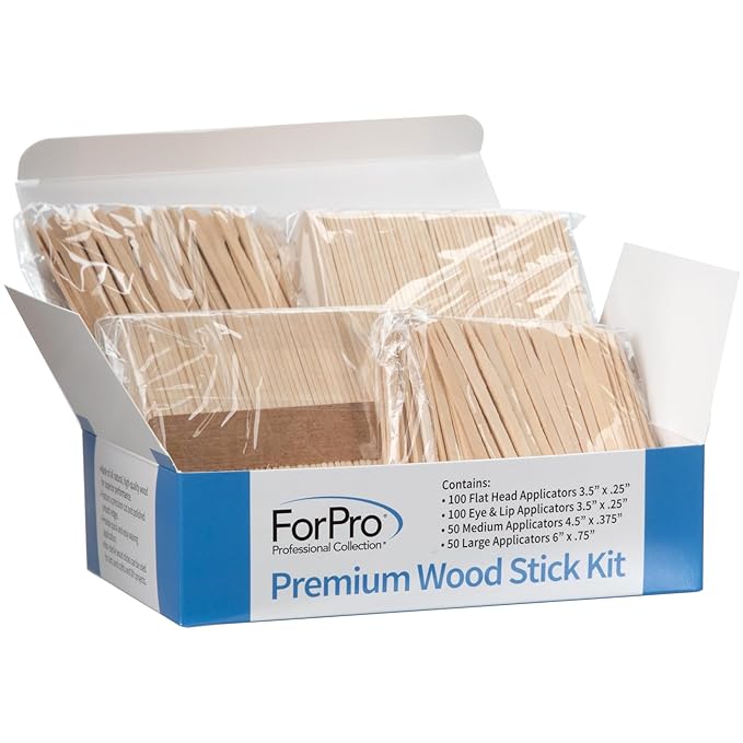 ForPro Premium Wood Stick 300 Pcs Kit, Non-Sterile, Assorted Hair Removal Waxing Applicators for Face & Body, 300-Count