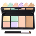 6 Colors Correcting Concealer Palette,Contouring Highlighting Concealer Palette Makeup Kit with Brush,Foundation Makeup Cream Contour Palette for Conceals Dark Circles,Blemish(01#)