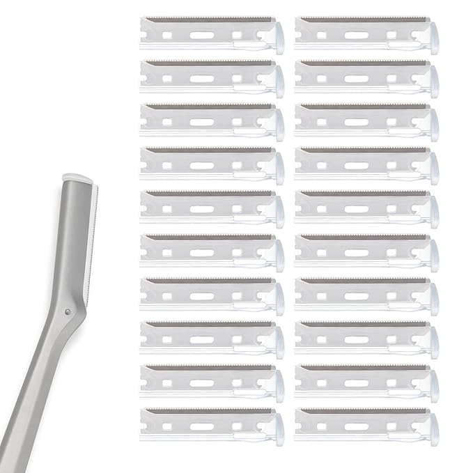 Facial Razor Replacement Blades Be suitable for Twee zerman Stainless steel blade 20 Count (Pack of 1)