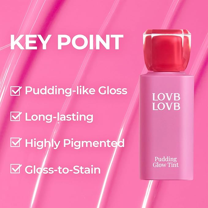 Pudding Glow Korean Lip Tint | Natural Lip Stain | Gloss to Stain | Long-Lasting & Non-Sticky | Lightweight Lip Tint 0.14 oz. (04 SUNSET BEIGE)