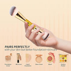 DUcare Foundation Brush Contour Bronzer Makeup Brush Double Ended Self Tanner Brush Sculpting Brush for Blending Liquid Powder Concealer Cream Cosmetics Blush Buffe