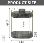 360° Rotating Makeup Organizer, Large-Capacity Skincare Make Up Storage 2 Tier Perfume Organizers Cosmetic Dresser Organizer with Makeup Brush Holder, Fits Bedroom, Bathroom, Vanity Shelf Countertop