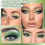 SUAKE Waterproof 9 Colors Shimmer Matte Eyeshadow Palette.Longwearing Highly Pigmented Glitter Eye Makeup Palet. Sparkle Pearlescent paleta de sombras 1# Gold Green