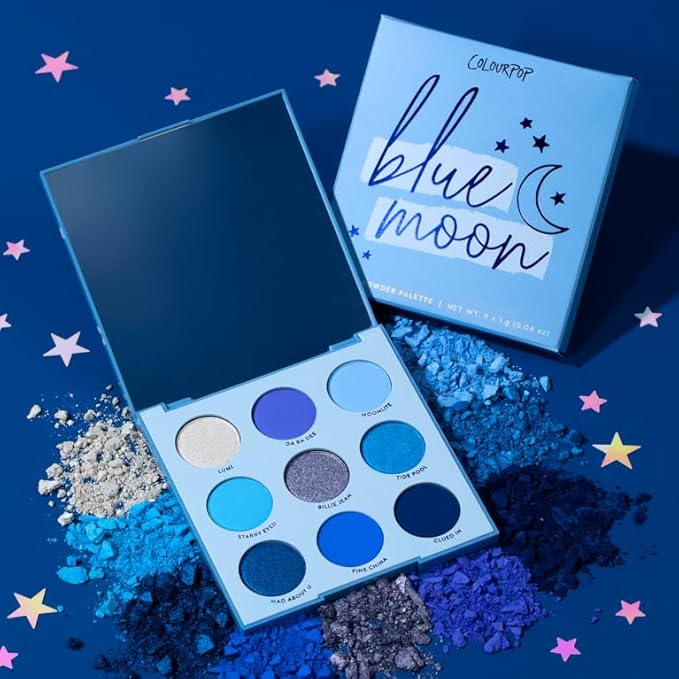 ColourPop Blue Moon Shadow Palette - Monochromatic Blue 3 oz