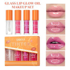 4Pcs Hydrating Lip Glow Oil,Moisturizing Lip Oil Big Hydrating