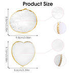 2pcs Resin Nail Art Palette Nail Painting Mixed Color Palette Gold Edge Round Makeup Holder Heart Shape Nail Polish Plate Cosmetic Mixing Tools Nail Gel Display Board
