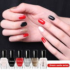 Non Toxic Nail Polish Set, Easy Peel Off and Fast Dry NailPolish Set for Pack, Eco Friendly & Organic Water Based Nail Polish for Women,Teens (6 Bottles)