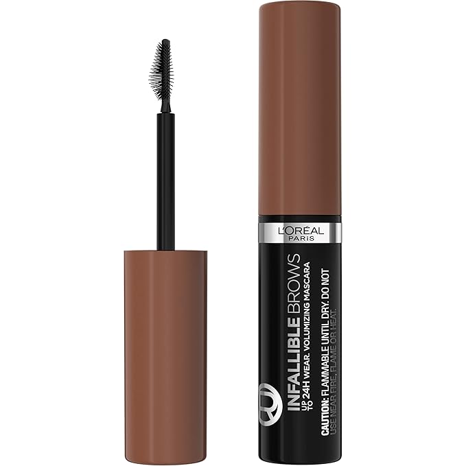 L'Oreal Paris Infallible Volumizing 24H Wear Brow Mascara, Long Lasting Eyebrow Makeup for 2X Fuller Eyebrows, 6R Auburn, 0.13 Fl Oz