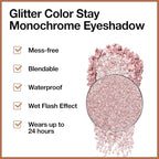 Monochrome Pressed Eyeshadow, Waterproof Neutral Powde Mini Shimmer Rose Gold Pink Eyeshadow, sombras para ojos, Talc, Paraben & Cruelty Free (H05#Shimmer Rose Gold Pink)