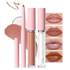 3-in-1Beige Nude Matte Lip Stain Kit | Waterproof Lip Liner + Hydrating Matte Lip Gloss + Nourishing Lip Oil | Long Lasting Plumping to Create Perfect Lip Makeup.03#