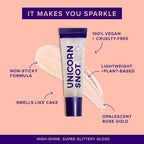UNICORN SNOT Glitter Lip Gloss - Sparkly Lip Shine - Stocking Stuffers for Women, Gifts for Teen Girls - Vegan & Cruelty-Free Non-Sticky Formula Gloss Glitter Makeup - Opalescent Rose Gold (Nova)