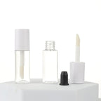 COSIDEA 10pcs 3ml empty lip gloss tubes with wand 0.1OZ Round mini White lipgloss tube container for DIY cosmetics packing