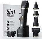 Electric Razors for Women, 5-in-1 Wet/Dry Bikini Trimmer with USB Charge Dock, Deluxe Facial Hair Removal, Wet/Dry Body Shaver for Nose Eyebrows Beard Underarm Leg Arm, IPX7 Waterproof (Black)
