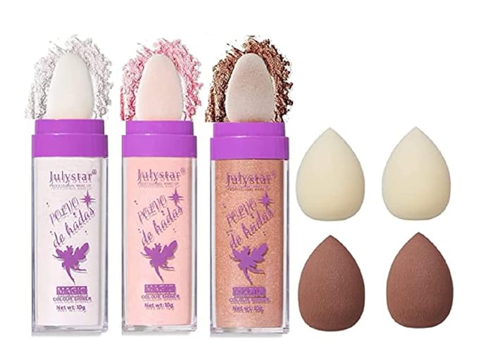 3 Colors Polvo De Hadas Body Brightens the Natural Three-Dimensional Face Blusher Fairy Highlight Patting Powder (3 Colors)