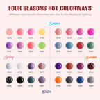 MEFA 35 Pcs Gel Nail Polish Set, 32 Colors All Seasons Collection Gel Nail Polish Kit with Base Coat No Wipe Glossy/Matte Top Coat Blue Red Pink Nail Art Manicure DIY Salon Home Gifts for Women Girls