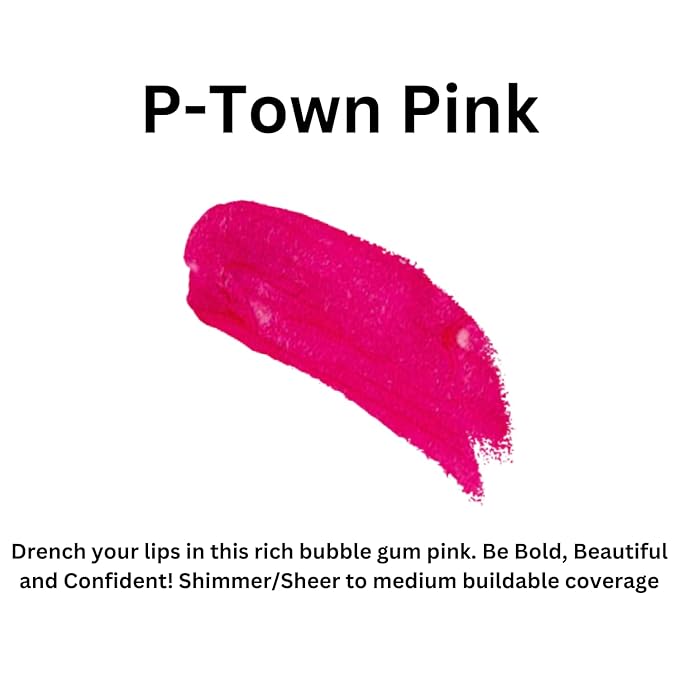 P-Town Pink Lip Gloss (.25oz) -Vegan, gluten-free, cruelty-free formula with Aloe, Vitamins C & E, and a refreshing hint of spearmint extract for soft and hydrated lips.