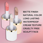 3Pcs Liquid Contour Makeup Trio with Bronzer Shade, Blush, Highlighter for Sculpted Makeup, Matte Finish Liquid Contour Set Easy to Create a Lightweight Look, Longwear Waterproof Formula (1, 6, 11)