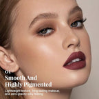 Dark Brown Matte Lip Liner Pencil - Crayon Matte Lipstick Pencil, No Transfer, Smudgeproof & Waterproof, Sharpenable Lip Crayon for Women, Velvet Long-Lasting Lip Color 01#