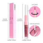 evpct Mauve Pink Metallic Glitter Lip Liner and Lipstick Combo Lip Gloss Stain Set Makeup for Women Long Lasting Waterproof 24, Dusty Rose Metallic Shimmer Frosted Iridescent Glossy Liquid Lipstick 16