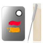 3PCS Makeup Mixing Palette, Stainless Steel Cosmetic Makeup Palette With Spatula Makeup Artist Tool, Professional Cosmetic Mixing Makeup Palette For Mixing Eye Shadow/Eyelash/Nail Art/Foundation