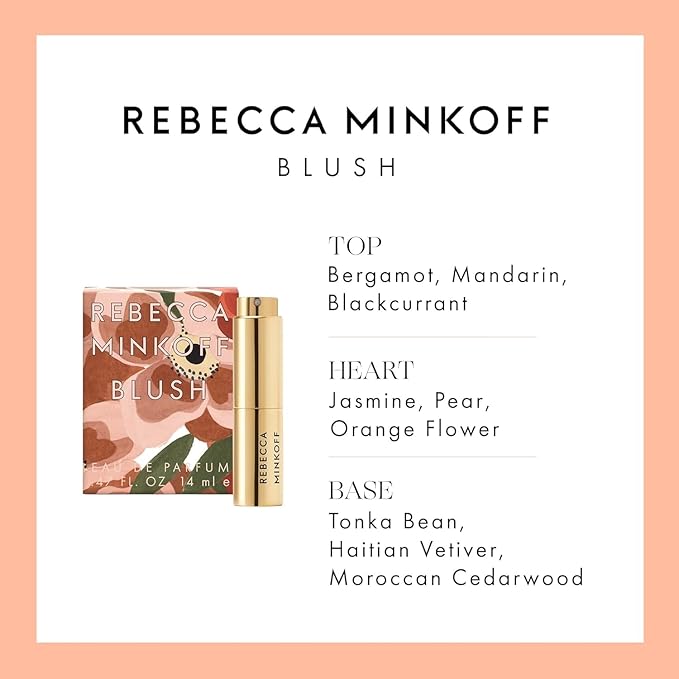 Rebecca Minkoff Blush Floral Scent - Perfumes for Women - Opens with Bergamot, Mandarin, and Blackcurrant - Blended with Pear - 8.4oz Fragrance Mist, 3.4oz and 14ml EDP Spray - 3 pc Gift Set.