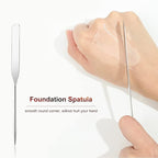 Professional Stainless Steel Makeup Palettes Makeup Spatula set, Makeup Spatula makeup palette Makeup Art Tool For Nail Art Eye Shadow Eyelash Makeup Pigment Blending, with Makeup Powder Puff 2pcs