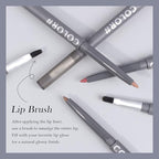 Mousse Lip Liner Pencil, Long Wear Lip Liner Velvet Matte Creamy Long Lasting Lip Liner Pencil, Dual-Ended Full Coverage Lip Liner with Lip Brush, High Pigment & Smudge-proof Lip Pencil Makeup(02#)