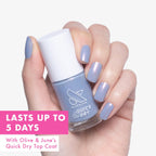 Olive & June Quick Dry Nail Polish | Instant, Fast-Drying, Smudgeproof Color | 15-free, Vegan, Cruelty-Free Formula | Lasts up to 5 Days | Salon-Quality Manicure at Home | Charming Periwinkle Shimmer