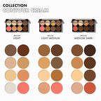 Ruby Kisses Flawless Finish with 3D Contour Cream Makeup Palette – Lightweight, Multi-Palette, Contouring Foundation, Creamy, Sculpt &Highlighting, Define Cheekbones (Light Medium)