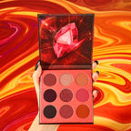 docolor Eyeshadow Palette 9Colors Red Eyeshadow Gemstone Shadow Palettes Highly Pigmented Mattes Shimmers Smokey Glitter Cream Colorful Powder Blendable Long Lasting Waterproof Makeup Palette