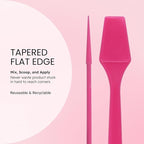 PANA 100pcs Brand Cosmetic Make Up Disposable Plastic 2.5" Spatulas Skin Care Facial Cream Mask Spatula (100 Pieces in a Container) (PINK)