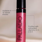 Palladio Lip Gloss, Non-Sticky Lip Gloss, Contains Vitamin E and Aloe, Offers Intense Color and Moisturization, Minimizes Lip Wrinkles, Softens Lips with Beautiful Shiny Finish, Watermelon