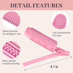 4PCS Volumizing Hair Clips for Root Lift & Volume - Instant Bangs Roller Clips for Effortless Curls & Lift - Velcro Rollers For Hair - Hair Rollers For Women - Pink