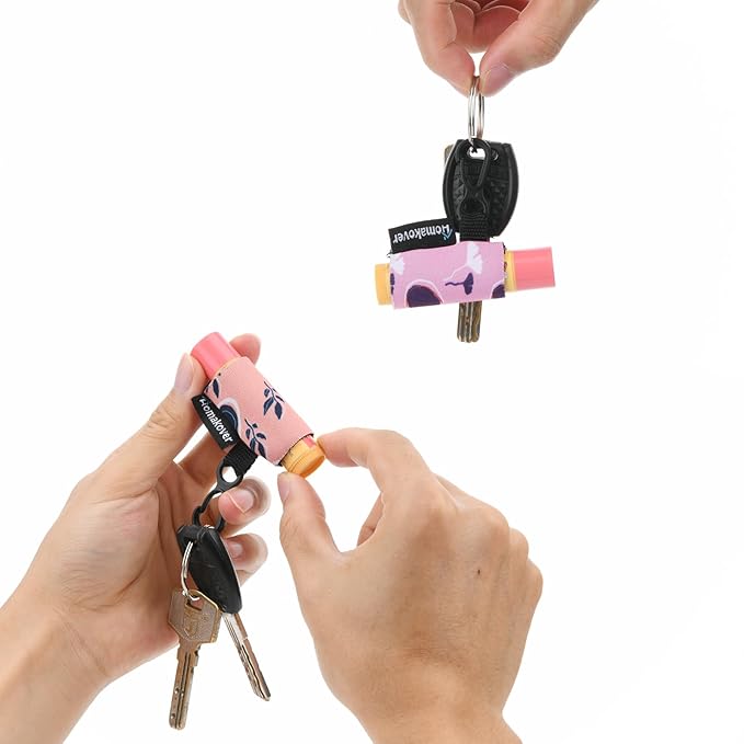 6 Pack Compact Clip-On Chapstick Holder Premium Release Clip Neoprene Sleeve Lip Balm with Clip Fits Most Standard Lip Balm (Colored Whale)