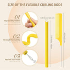Syhood 30 Pcs 7'' Flexible Curling Rods Twist Foam Hair Rollers Soft Foam No Heat Hair Rods Rollers and 1 Steel Pintail Comb Rat Tail Comb for Women Long Short Hair(Yellow,7 x 0.3 Inch)